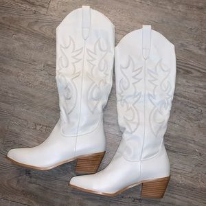 BILLINI URSON WHITE TALL WESTERN COWBOY BOOT